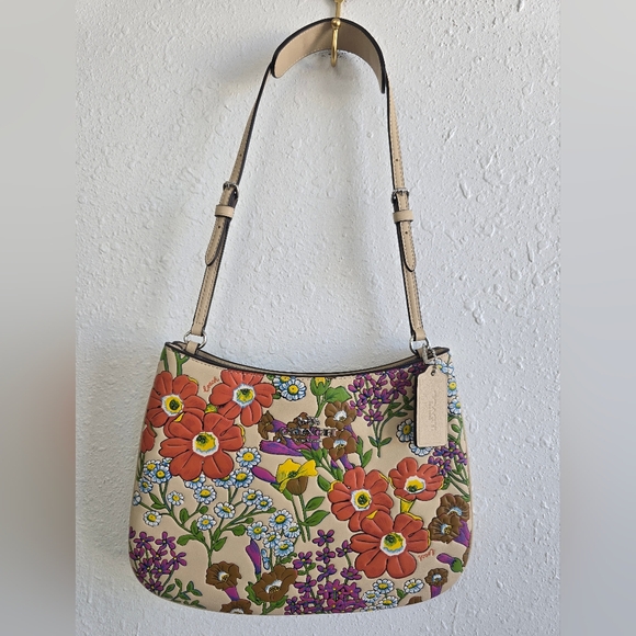 Coach Penelope shoulder bag with floral print Leather NWOT Spring Easter Bag - Picture 4 of 10